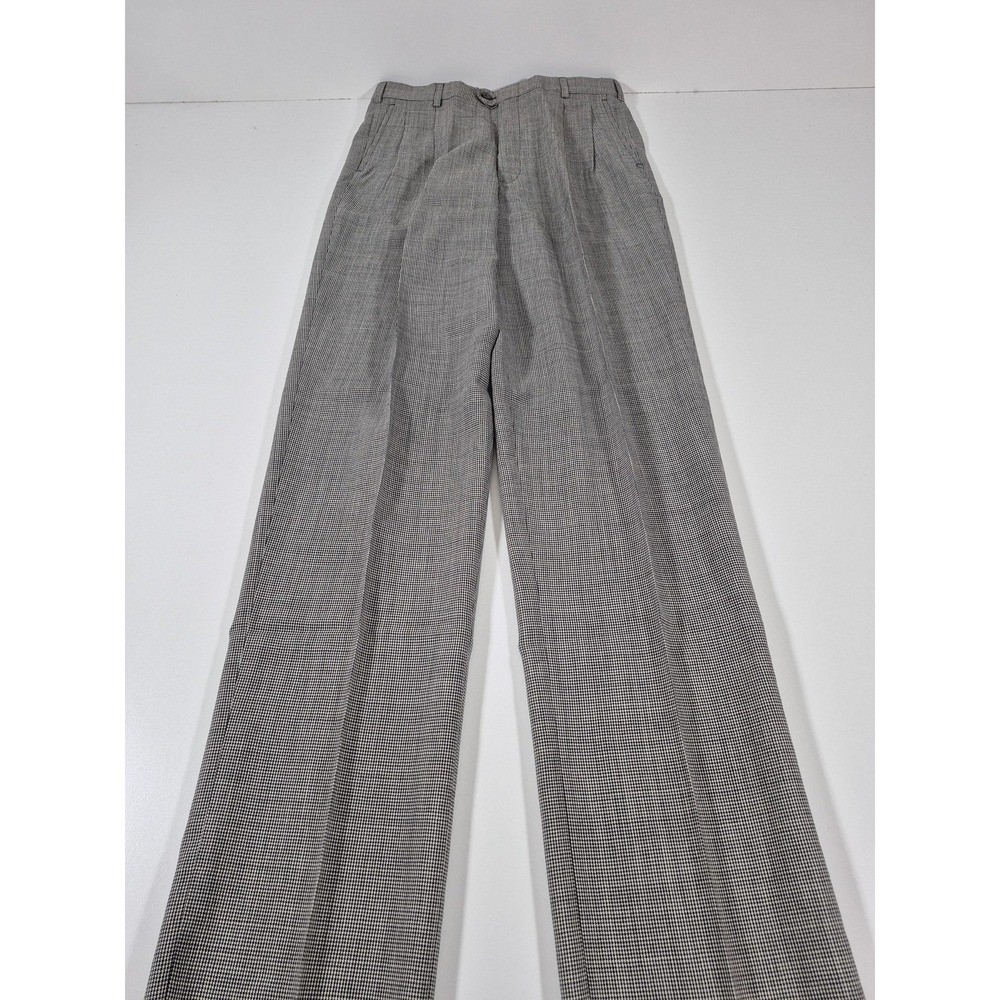 VTG John Alexander Wool Dress Pants Men's 36x36 Gray Check Pleated
